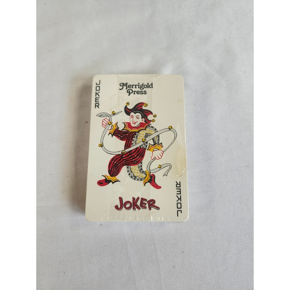 Vintage Merigold Press Playing Cards Sealed Deck Pink Floral Jester Joker Deck
